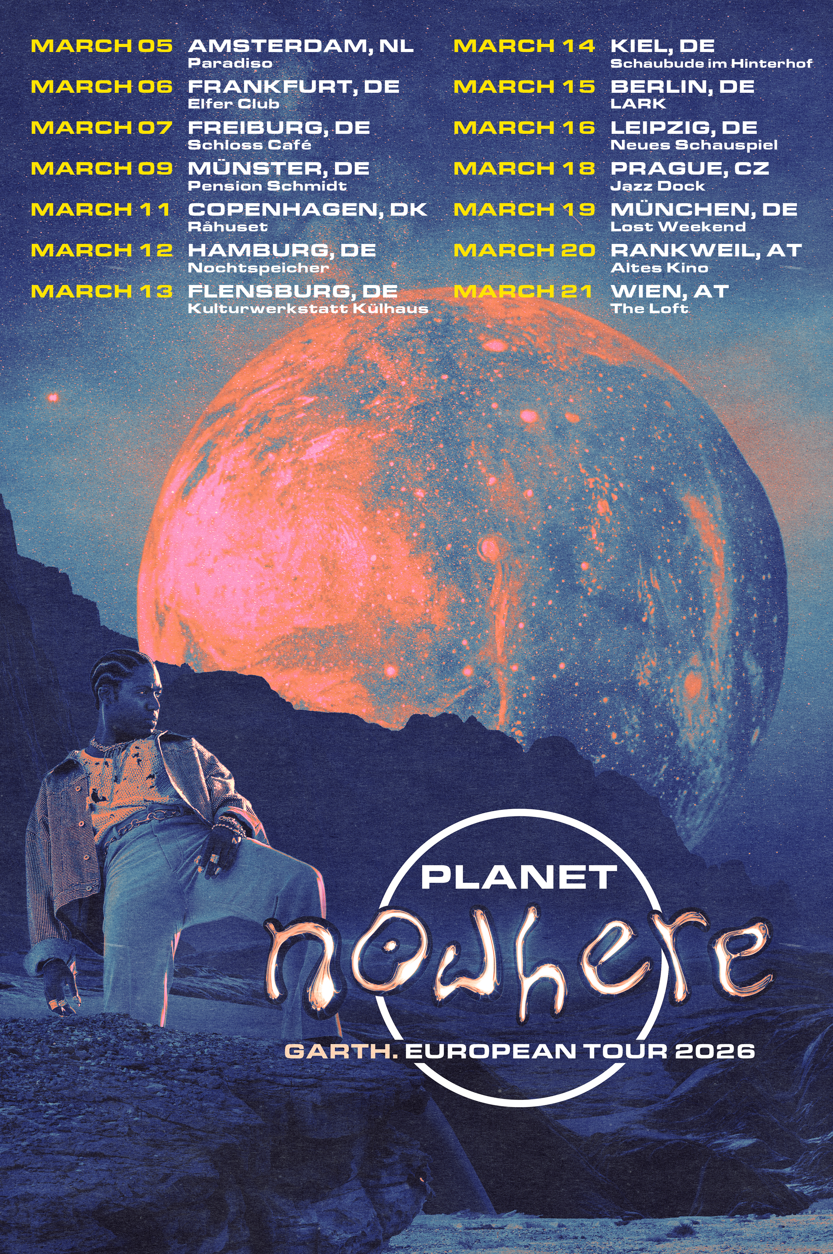 Garth. European Tour March 2026